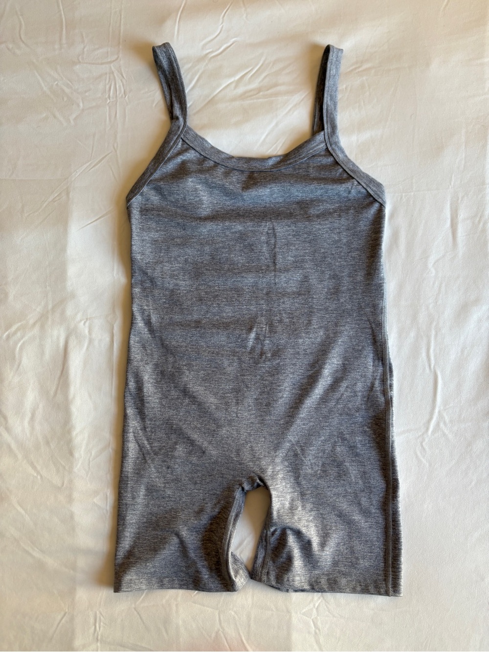 Jova Grey Marled Soft Tank Romper Everyday Casual